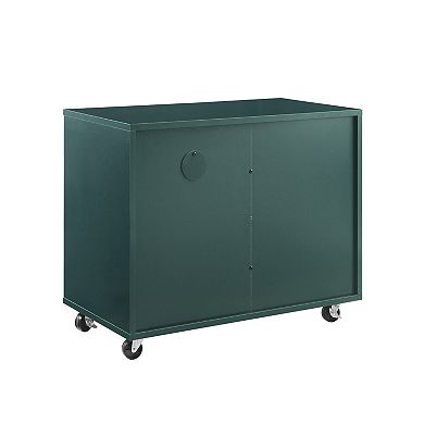 Crosley Carlo Rolling Record Player Stand With Vinyl Storage
