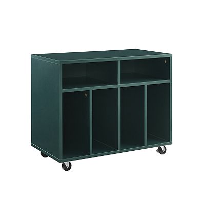 Crosley Carlo Rolling Record Player Stand With Vinyl Storage