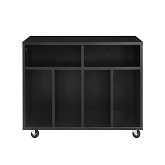 Crosley Carlo Rolling Record Player Stand With Vinyl Storage