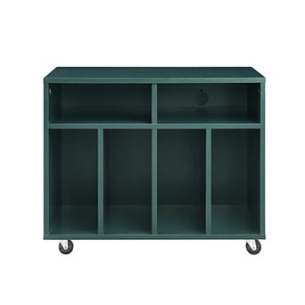 Crosley Carlo Rolling Record Player Stand With Vinyl Storage