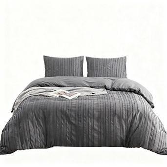 Queen Size Duvet Cover Set with Tufted Design