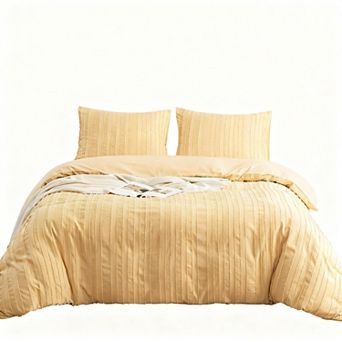 Queen Size Duvet Cover Set with Tufted Design