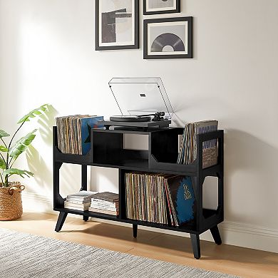 Crosley Asheville Large Record Player Stand & Vinyl Storage
