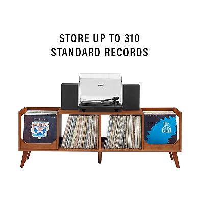 Crosley Asheville Low Record Player Stand With Vinyl Storage
