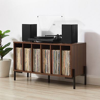 Crosley Greenwich Medium Record Player Stand With Vinyl Storage