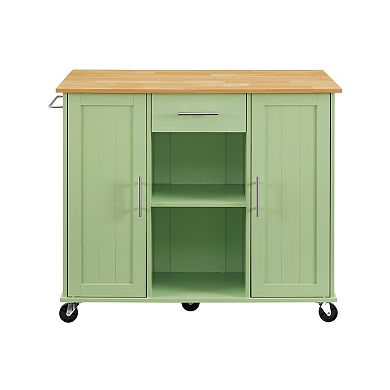 Crosley Stella Rolling Kitchen Cart with Storage