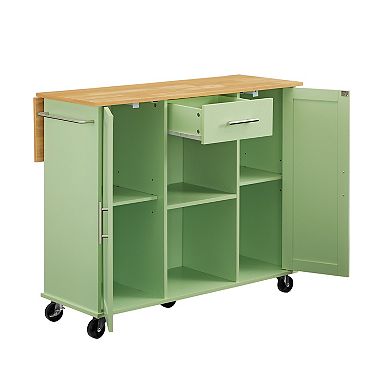 Crosley Stella Rolling Kitchen Cart with Storage