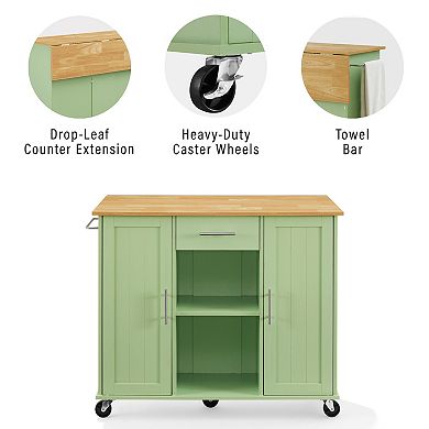 Crosley Stella Rolling Kitchen Cart with Storage