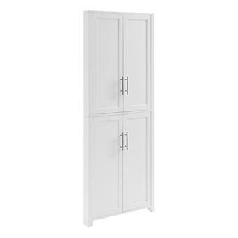 Crosley Savannah Corner Pantry Cabinet with Storage Shelves