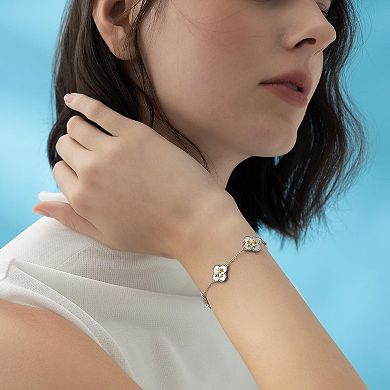 Mother of Pearl 18K Plated Women's Bracelet 6.9"+2" Adjustable
