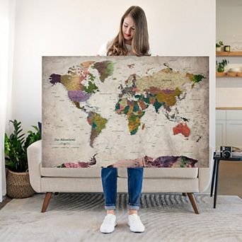 Our Adventures World Push Pin Map I
