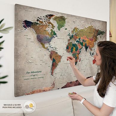 Our Adventures World Push Pin Map I