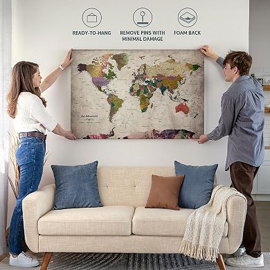 Our Adventures World Push Pin Map I