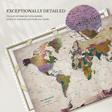 Our Adventures World Push Pin Map I