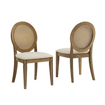 Crosley KATIA Upholstered Cane-Back Dining Chair Set of 2