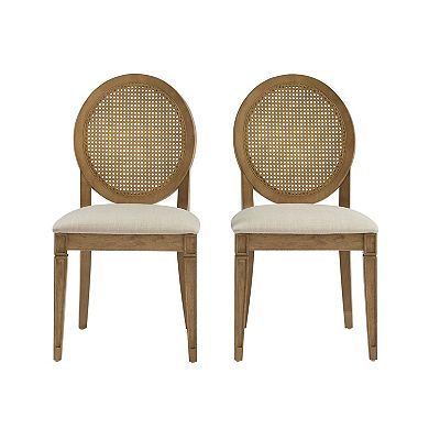 Crosley KATIA Upholstered Cane-Back Dining Chair Set of 2