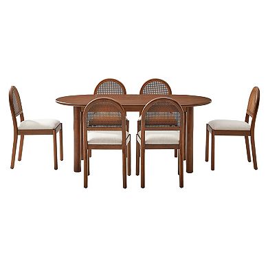 Crosley Kennedy 7-Piece Dining Table and Upholstered Chairs Set