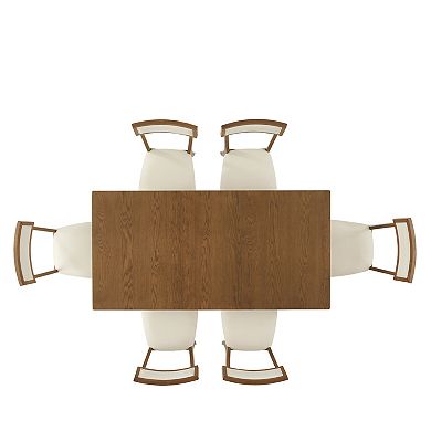Crosley ALESSIA 7-Piece Dining Table Set with Upholstered Chairs