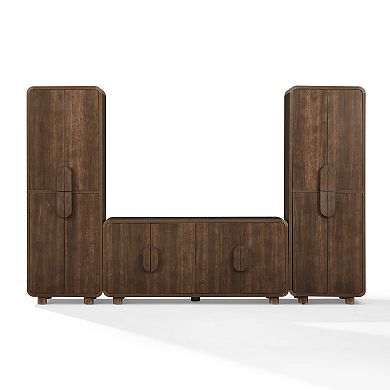 Crosley MILLIE 3-Piece Entertainment Center with Storage