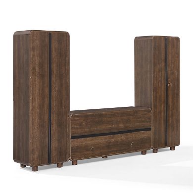 Crosley MILLIE 3-Piece Entertainment Center with Storage