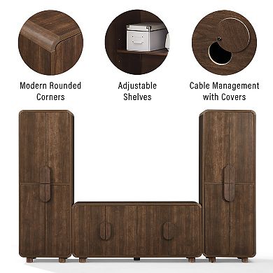 Crosley MILLIE 3-Piece Entertainment Center with Storage