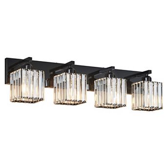 ZLAIQB 28.34" 4-Light Modern Crystal Bathroom Wall Lamp