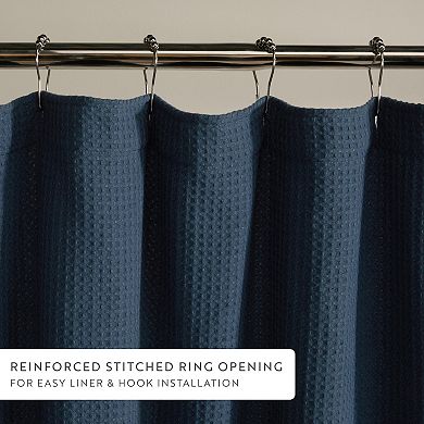 Cotton Blend Waffle Texture Shower Curtain