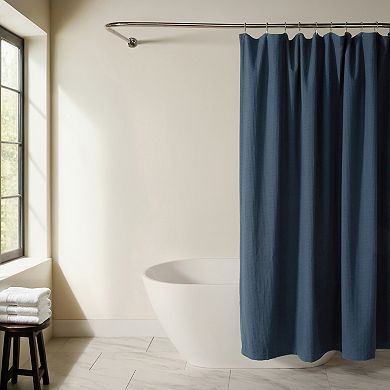 Cotton Blend Waffle Texture Shower Curtain