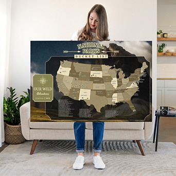 National Parks Push Pin Hobby Map I