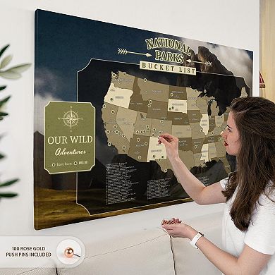 National Parks Push Pin Hobby Map I