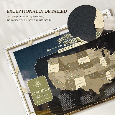 National Parks Push Pin Hobby Map I