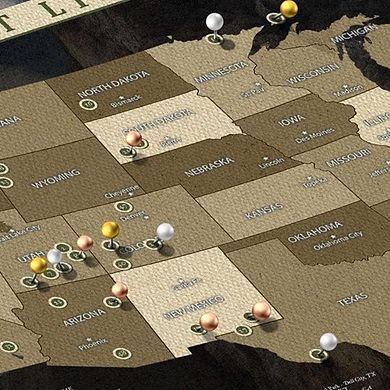 National Parks Push Pin Hobby Map I