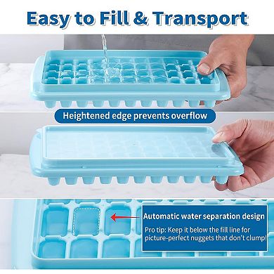 Mini Ice Cube Tray With Lid & Bin 2pc