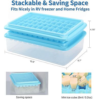 Mini Ice Cube Tray With Lid & Bin 2pc