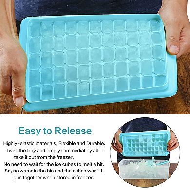 Mini Ice Cube Tray With Lid & Bin 2pc
