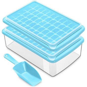 Mini Ice Cube Tray With Lid & Bin 2 pc