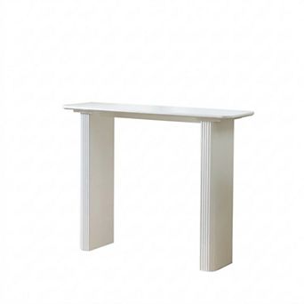 Kings Brand Furniture Modern Fluted Wood Console Table, Narrow Sofa Table for Behind Couch