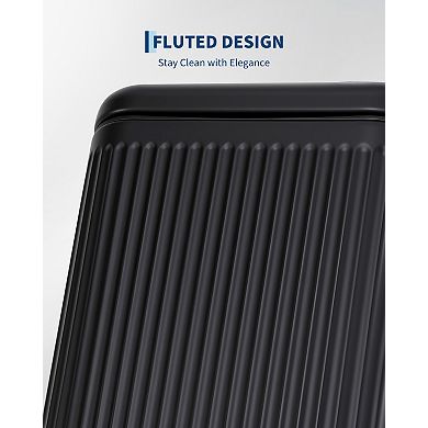 Garvee 13 gal Kitchen Trash Can with Fluted Design, Step Garbage Can with Soft-Close Lid