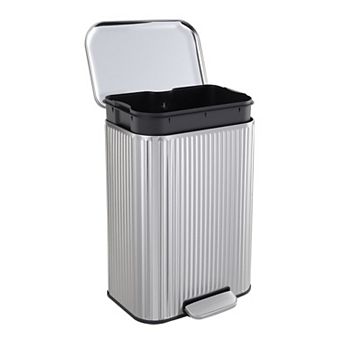 Garvee 13 gal Kitchen Trash Can with Fluted Design, Step Garbage Can with Soft-Close Lid