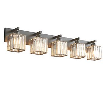 Modern Crystal Vanity Light, Sleek Metal Wall Sconce for Bathroom, Bedroom Vanity Mirror