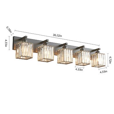 Modern Crystal Vanity Light, Sleek Metal Wall Sconce for Bathroom, Bedroom Vanity Mirror