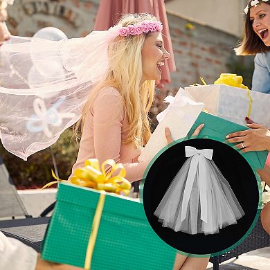 19.69" Double Layer Tulle Hair Clip Wedding Veil 1 Pc
