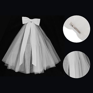 19.69" Double Layer Tulle Hair Clip Wedding Veil 1 Pc