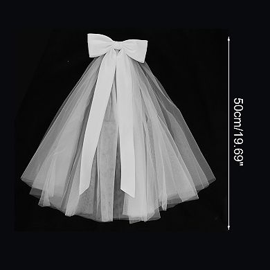 19.69" Double Layer Tulle Hair Clip Wedding Veil 1 Pc