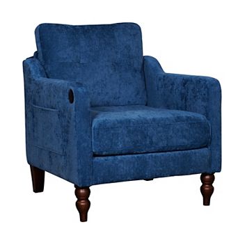 Lufeiya Accent Arm Chair with USB Charging Port and Side Storage Pocket, Ergonomic Wide Backrest