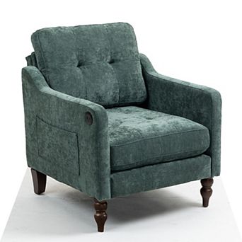 Lufeiya Accent Arm Chair with USB Charging Port and Side Storage Pocket, Ergonomic Wide Backrest