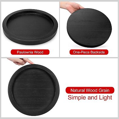 Wooden Round Serving Tray Counter Decor