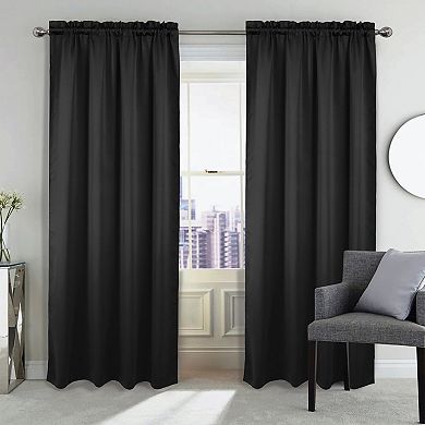 100% Polyester Twilight 100% Blackout Rod Pocket Curtain Panel