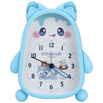 Lovely Alarm Clock, Non-Tick Movement, Kitten-Shape Design, Compact Size for Bedroom 4.1"x1.6"x5.5"