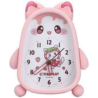 Lovely Alarm Clock, Non-Tick Movement, Kitten-Shape Design, Compact Size for Bedroom 4.1"x1.6"x5.5"